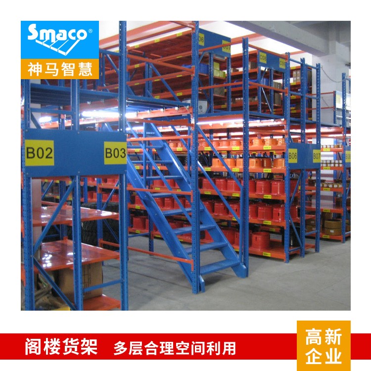 Smaco仓库阁楼货架存取管理方便承重500KG武汉钢质货架 加工定制