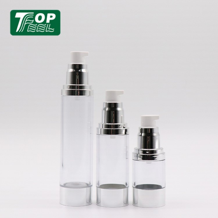 工厂现货 AS圆柱真空瓶乳液瓶按压瓶精华液分装瓶 15ml 30ml 50ml