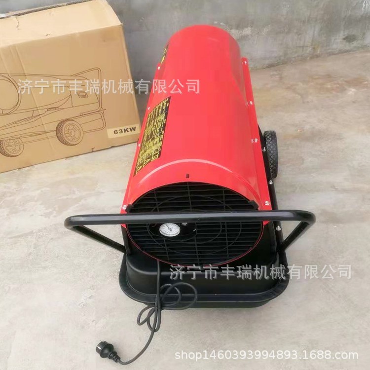 手推式户外施工队取暖热风机 天津圆筒式孵化养殖育雏暖风机