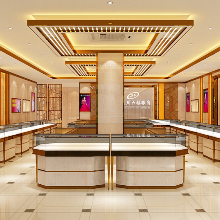 厂家定制珠宝首饰展柜精美钻石展示柜设计珠宝首饰专卖店