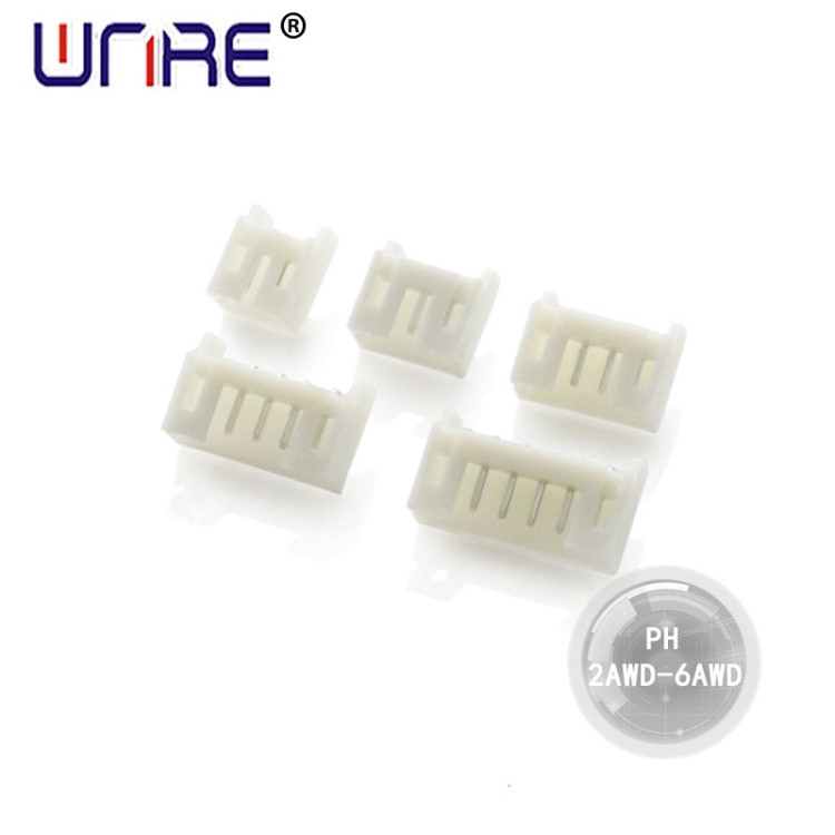 维诺尔销PH2.0针座2PIN-6PIN白色带定位卧式弯针PCB接插件连接器