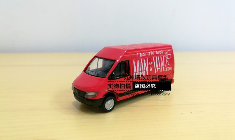 1:64小面包车 MAN VAN 面包车模型 合金商务车 VAN汽车模型仿真车