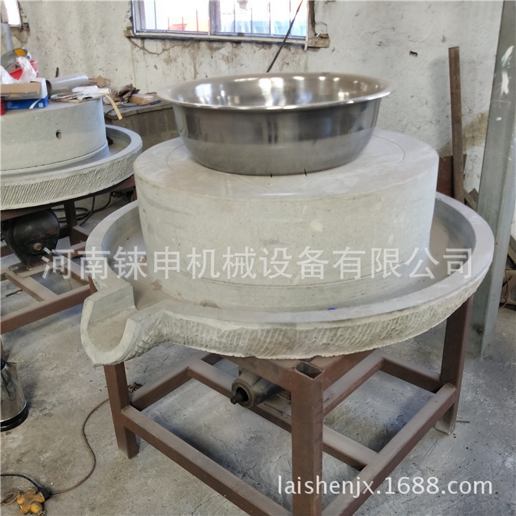 小型电动石磨磨浆机 电动芝麻酱石磨机 电带玉米渗石磨机一机多用