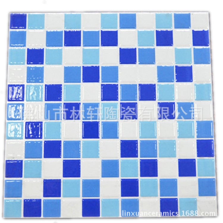 仿马赛克游泳池地板砖300*300抛晶小地砖防滑厨卫砖佛山瓷砖