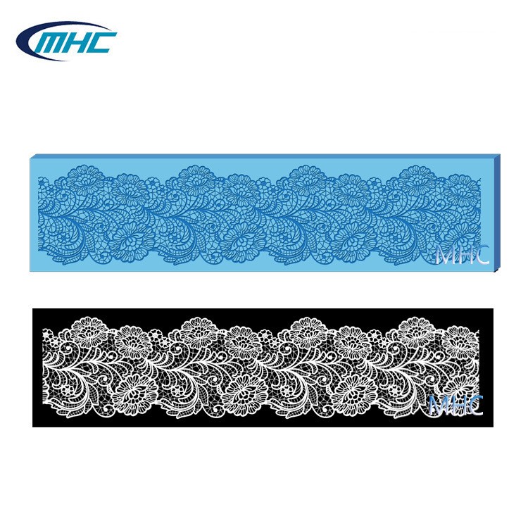 新款上市 3D牡丹花边模 硅胶蕾丝垫 蛋糕装饰 DIY烘焙工具 环保