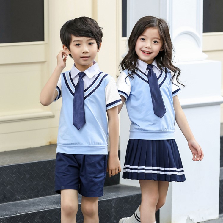 幼儿园园服夏装新款小学生校服运动服套装夏季英伦风儿童班服定制