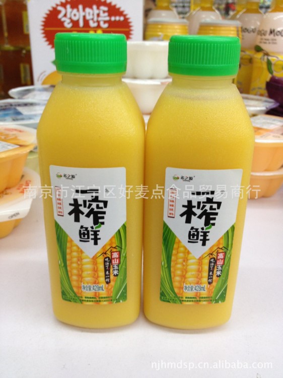 一榨鲜玉米粗粮  一榨鲜玉米汁  绿豆汁 428ml 整箱15瓶 饮料批发