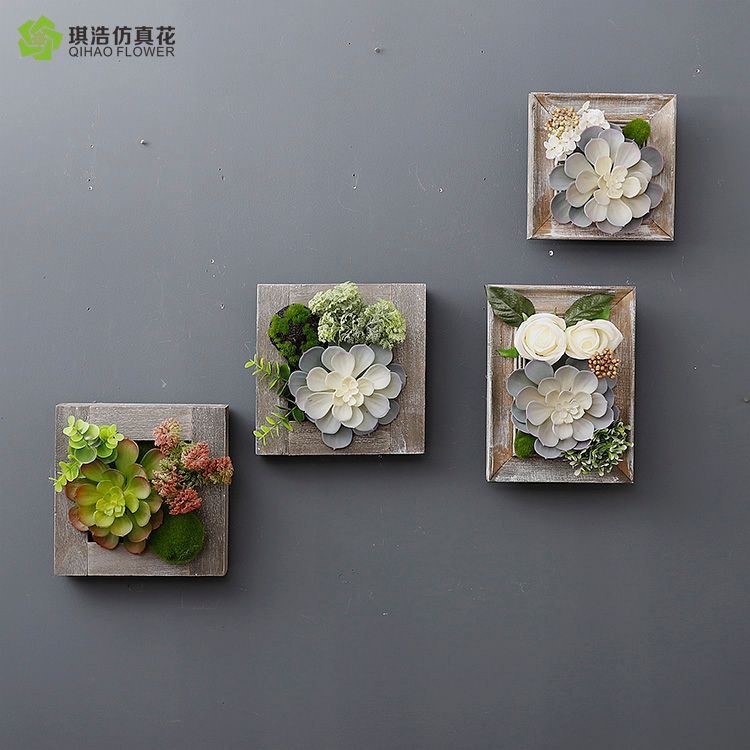墙上装饰品植物壁挂墙饰多肉相框装饰酒吧装饰复古装饰咖啡厅装饰
