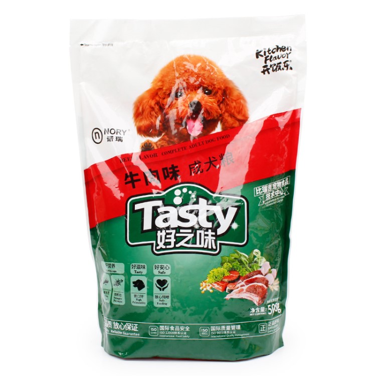 现货批发宠物店合作宠物货源 500g小包装好之味牛肉味成犬狗粮