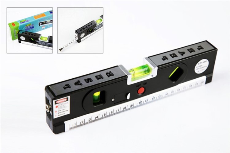 带磁多功能红外线激光水平仪打线器2线1点投线仪带1.5米卷尺