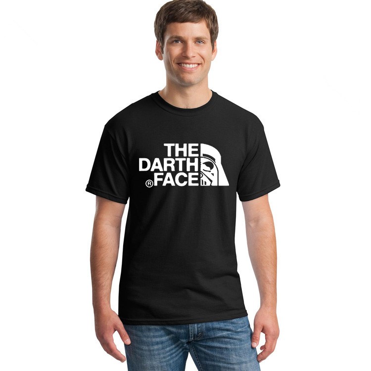 夏季欧美时尚男装T恤短袖印花The Darth Face  字母棉大码T恤