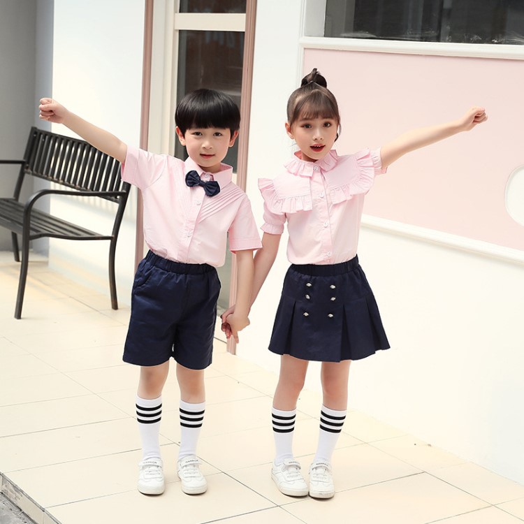 校服园服幼儿园儿童小学生演出服学校夏季夏装毕业照定制童装班服