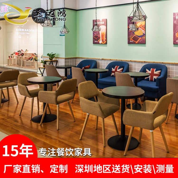 深圳工厂定制甜品店餐桌 奶茶店休闲餐厅家具防火板餐桌 休闲桌椅