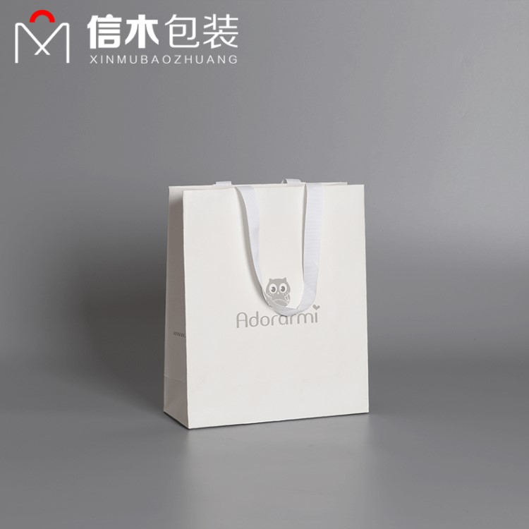 企业logo手提袋广告袋印刷定做牛皮纸袋服装礼品袋子定制白卡纸袋