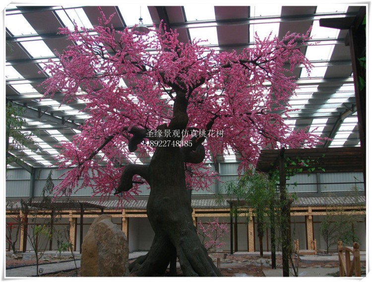 仿真树商业酒店大型仿真桃花树  桃花装饰树 落地植物 假挑树