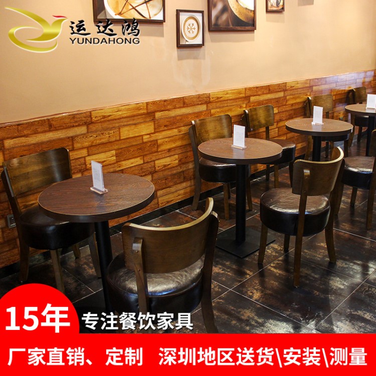 深圳南山休闲茶餐厅桌椅 时尚酒店不锈钢圆形餐桌 饭店包厢大圆桌