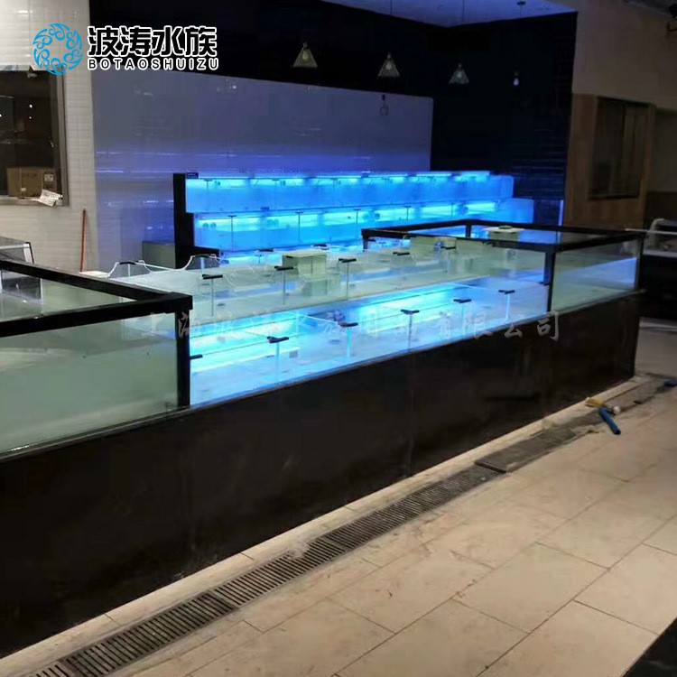 移动海鲜池酒店海鲜缸定做移动海鲜鱼缸饭店生鲜店鱼缸展示缸定制