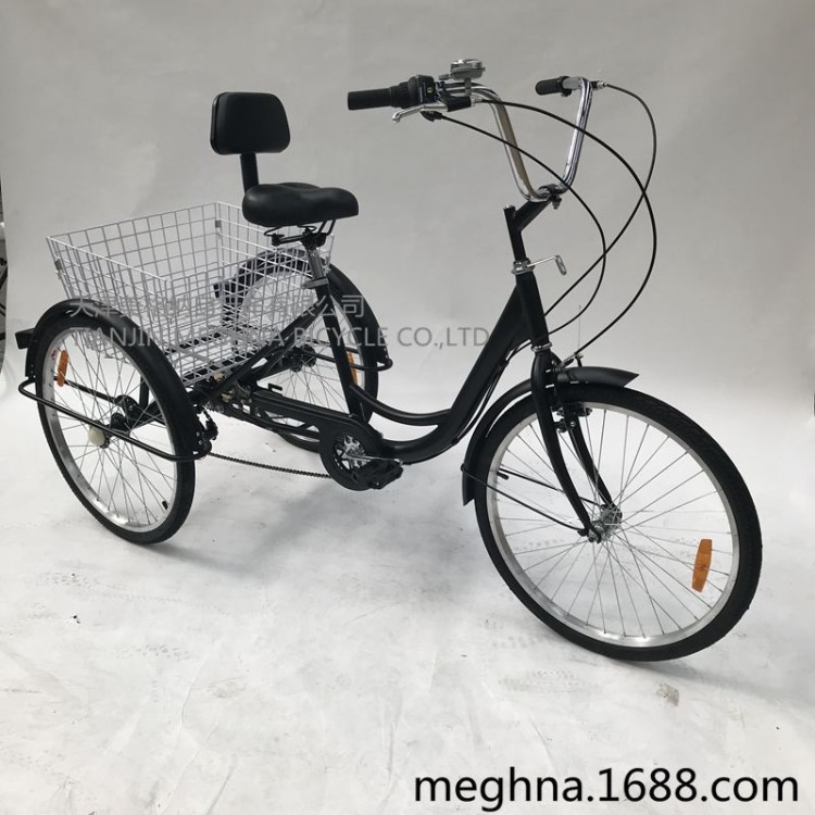 出口 24寸成人7速人力三轮自行车 三轮车 脚踏三轮车 bicycle