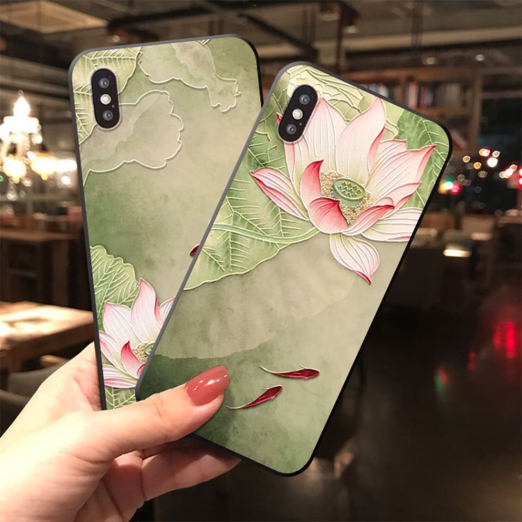 蓝荷双鱼适用iphoneXS MAX浮雕保护套x27时尚软壳r17古风软壳批发