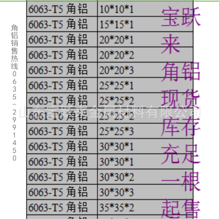 铝型材厂家现货6063槽铝/角铝/流水线铝型材，可来图加工可打样板