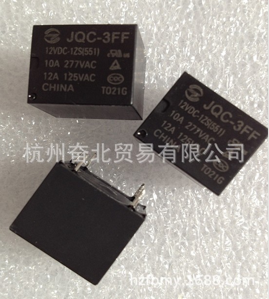 JQC-3FF-9VDC-1HS宁波金天继电器一组常开4脚10A 277VAC 3FF-009