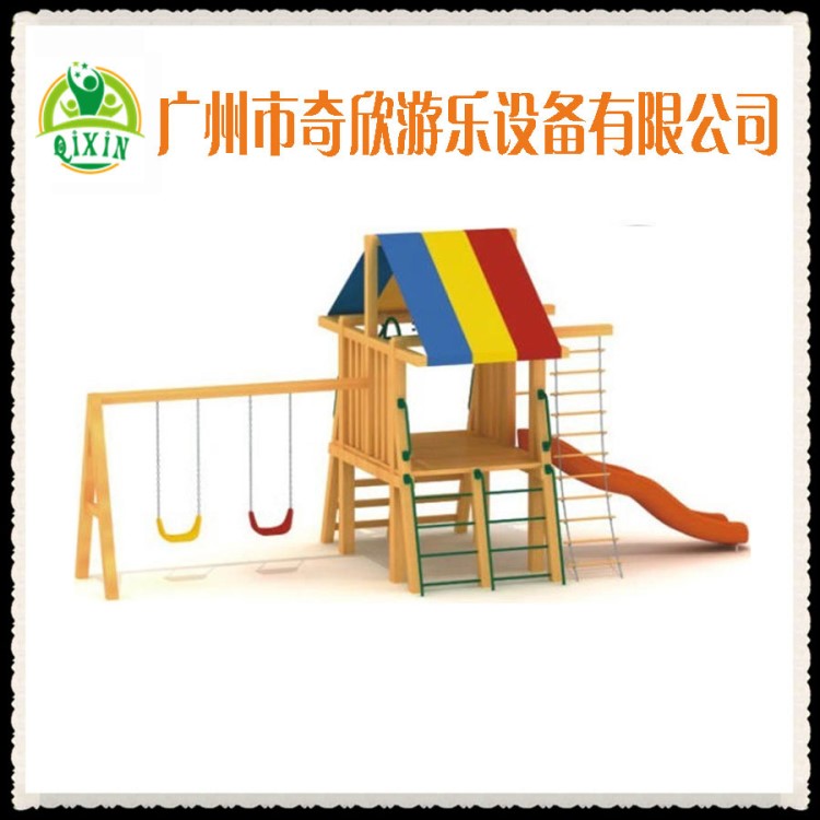 广州滑梯厂家 儿童木制滑梯秋千组合 木制秋千滑梯  幼儿园滑滑梯