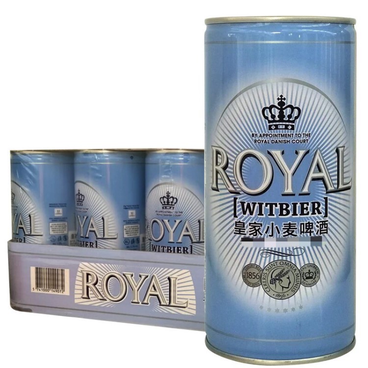 丹麦啤酒 ROYAL小麦白啤酒 1L*12听装 原装