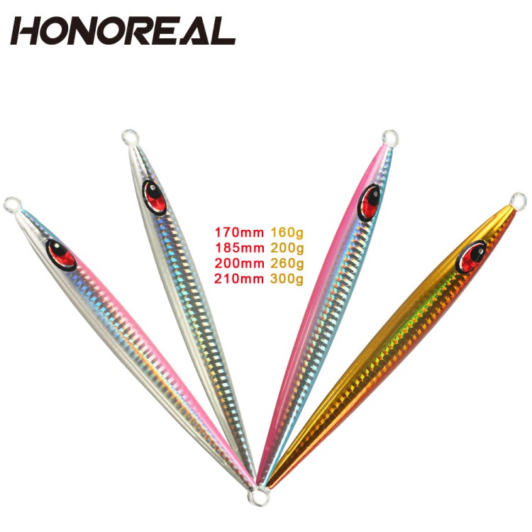 HONOREAL 慢摇铁板饵 金属路亚饵 深海船钓速沉铅鱼 镭射夜光鱼饵