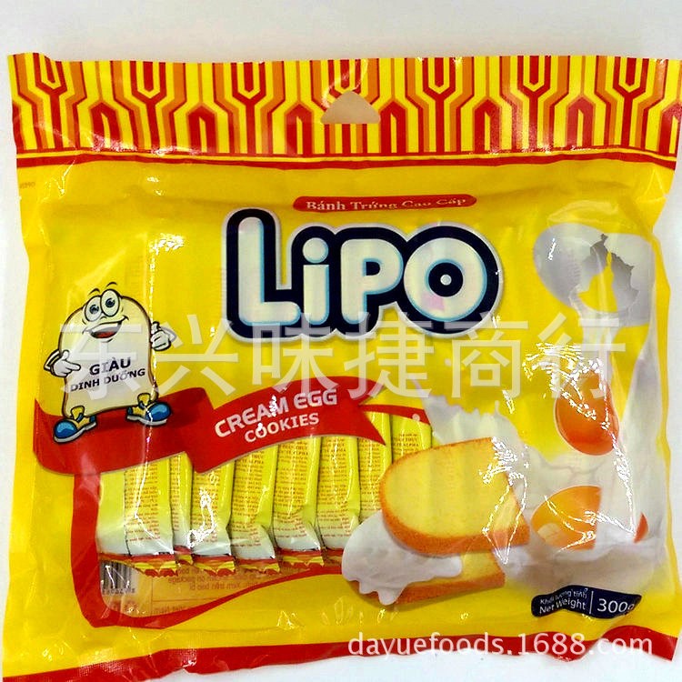 越南鸡蛋饼面包干LIPO 原装 300g*16包  有中文标签