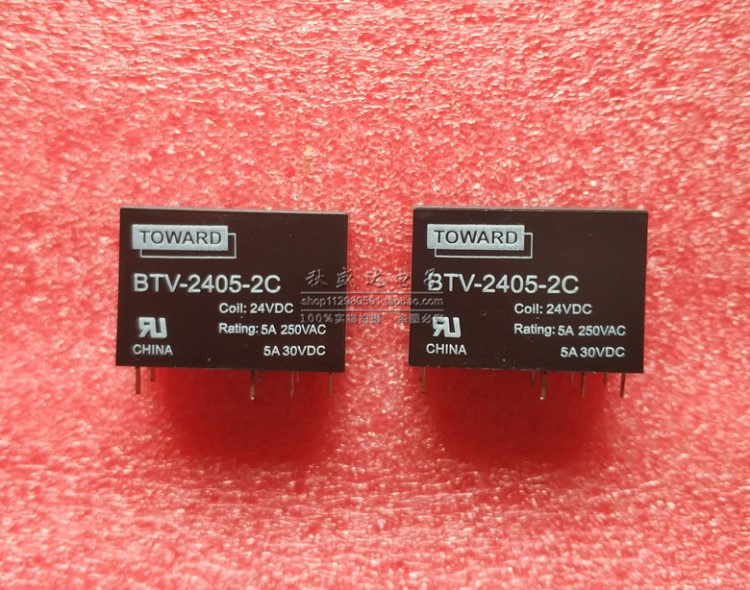 台湾TOWARD拓纬继电器 BTV-2405-2C 24VDC 8A8脚 两开两闭 2C