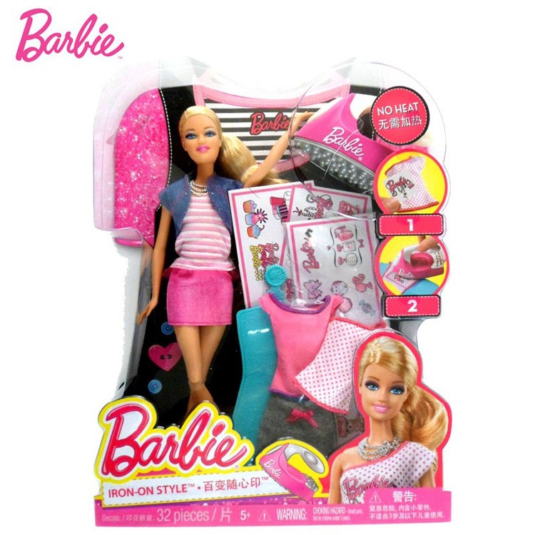 芭比娃娃女孩玩具Barbie 百变随心印套装 女孩玩具 BDB32