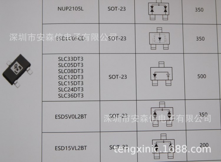 ESD/TVS静电保护二极管 NUP2105L  24V 25PF 2105L 封装SOT-23