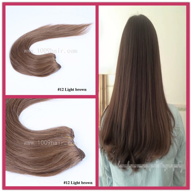 22inch 发帘接发 真头发做的假发 human hair接发片 #16 100g