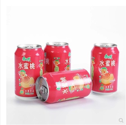 康师傅易拉罐水蜜桃310ml*24罐听装果蔬汁饮品 外卖配餐饮料批发