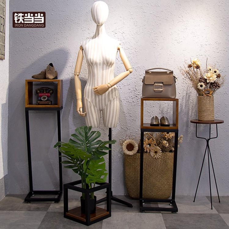 枫林服装店橱窗装修装饰品摆设展示架高低置物台创意陈列道