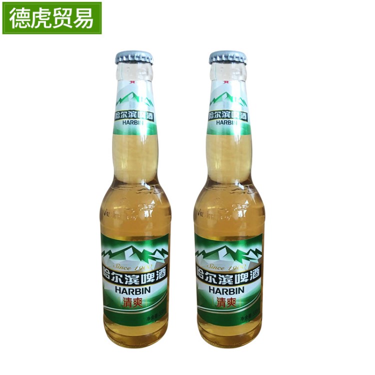 哈尔滨啤酒 哈啤清爽瓶装330ml*24瓶听整箱厂家批发零售商超