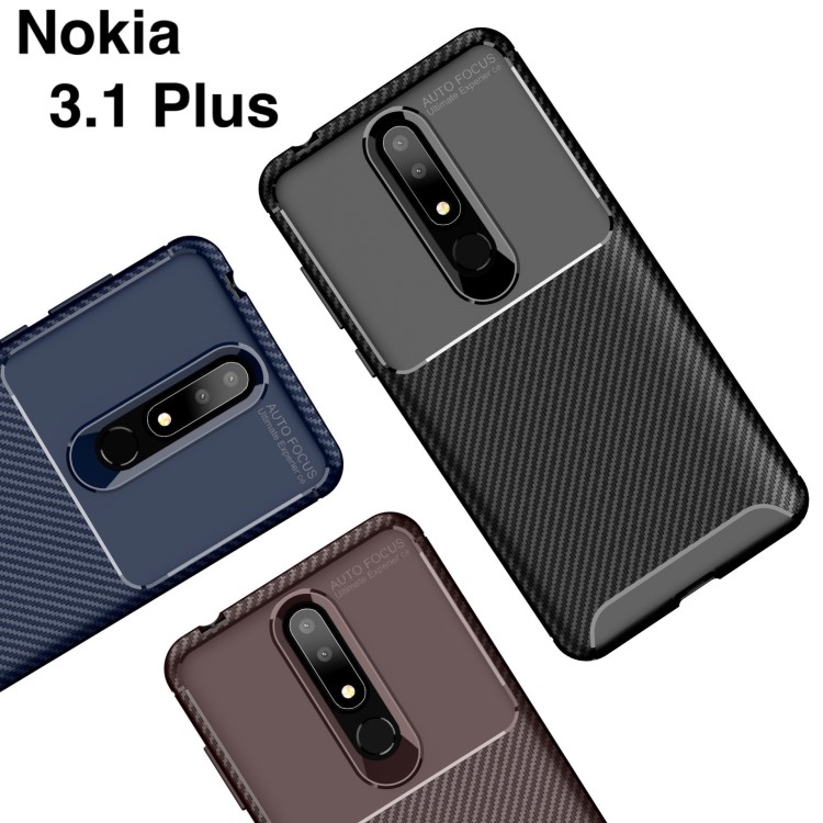 适用Nokia 3.1 Plus甲壳虫手机保护套碳纤维磨砂超薄保护套诺基亚