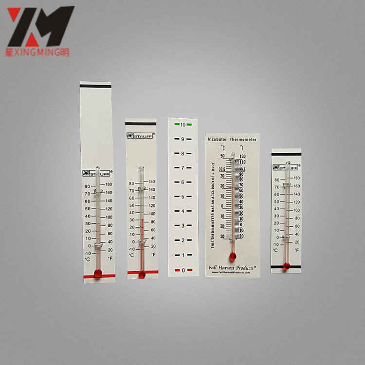 供应 PP环保纸板温度计 氧化铝板温度计 多种型式纸板温度计