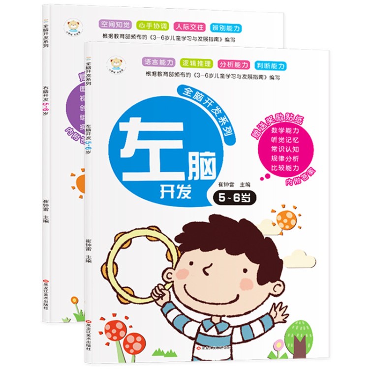 正版大开本2册 儿童全脑开发5-6岁 幼儿园益智游戏书籍 儿童潜能
