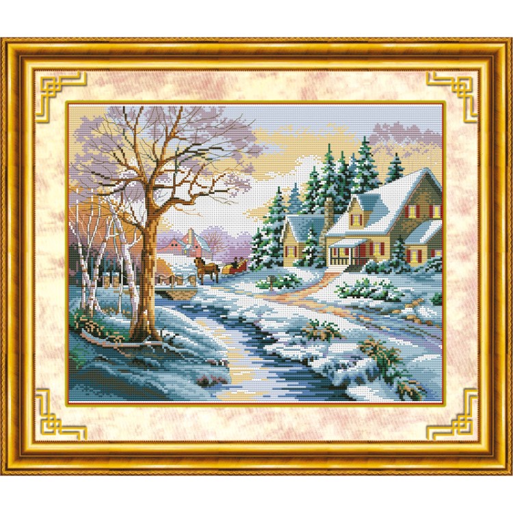 新款十字绣手工套件工艺品礼品cross stitch 瑞雪0664