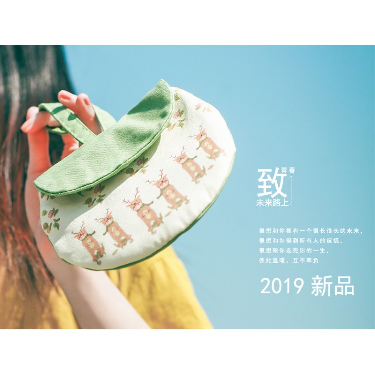 2019新款动漫卡通零钱包原创帆布手拿布艺女包广告来图定做LOGO