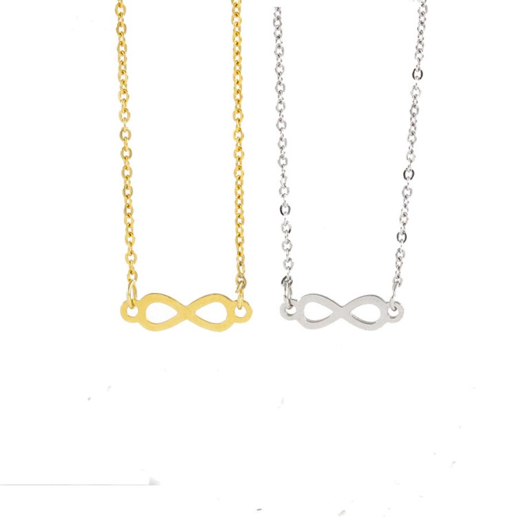 镜面精抛光欧美钛钢 无限大 永恒8字项链 infinity Necklace 45cm