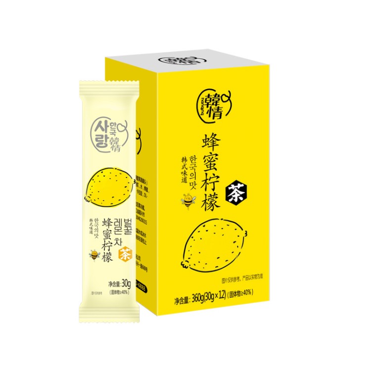 厂家直销韩情蜂蜜柠檬茶360g/盒袋装韩国风味水果茶果酱冲饮品