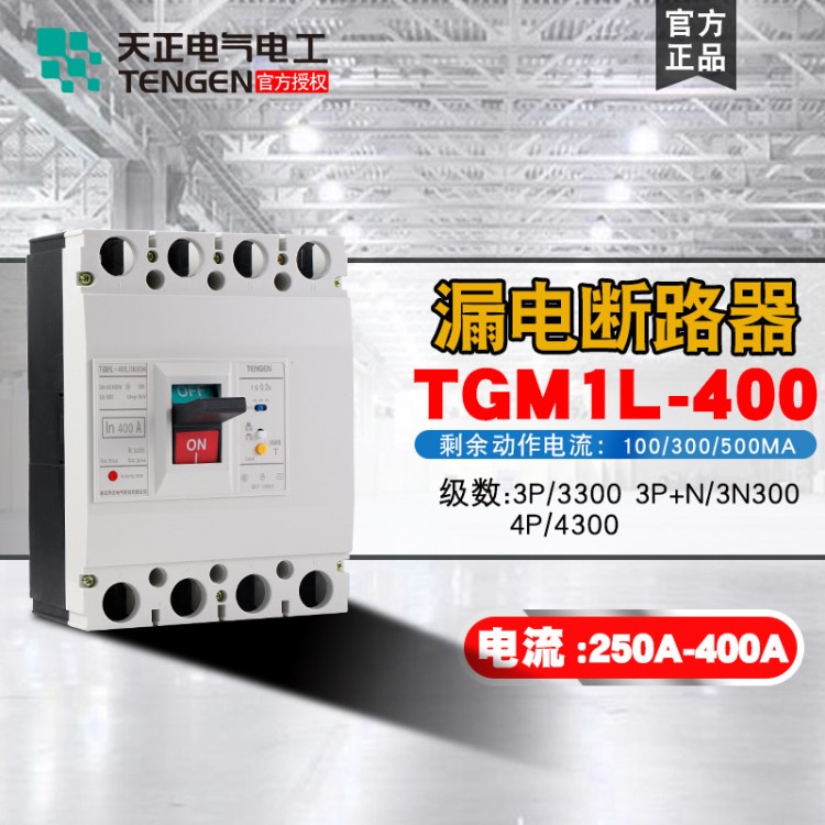 浙江天正电气漏电保护器TGM1L-400L/3N300A 250 400A塑壳断路器