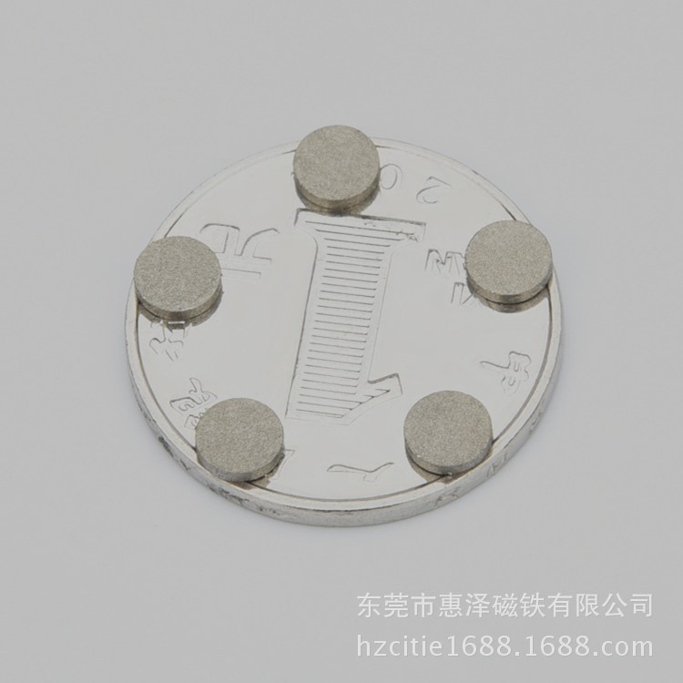 厂家直销钐钴耐高温磁铁圆片D4*1mm 现货强磁锡炉圆形吸铁石