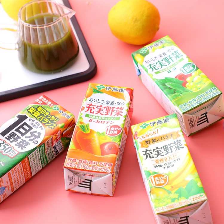 日本伊藤园野菜汁蔬菜汁充実野菜4种口味200ml夏季饮品 行货