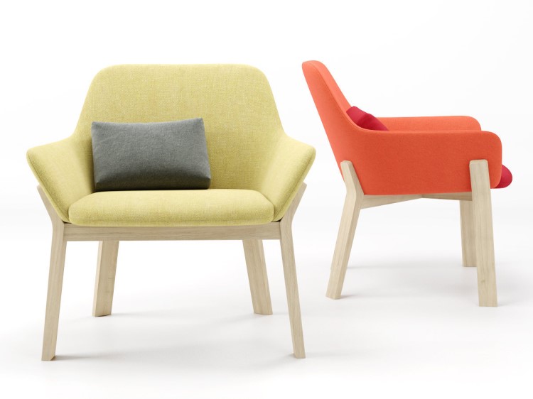 KOILA LOUNGE ARMCHAIR 现代简约北欧布艺扶手实木休闲椅