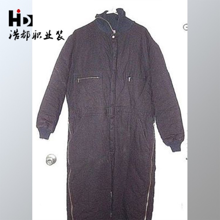 外贸批发冷库棉衣冬季带帽加厚加绒连体工作服棉服套装船员定做