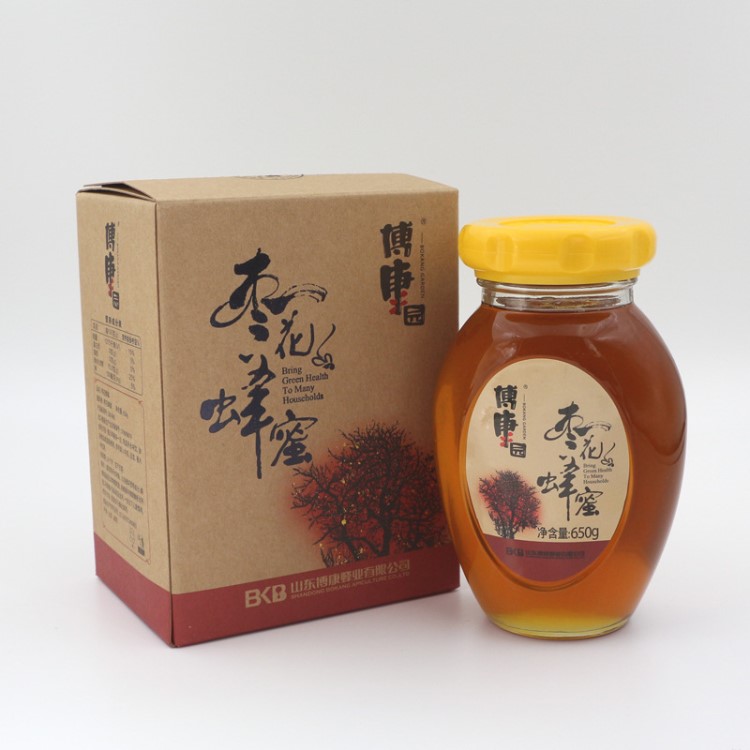 【博康园】枣花蜂蜜天然枣花蜜 两瓶礼盒装 650g瓶装冲调饮品批发