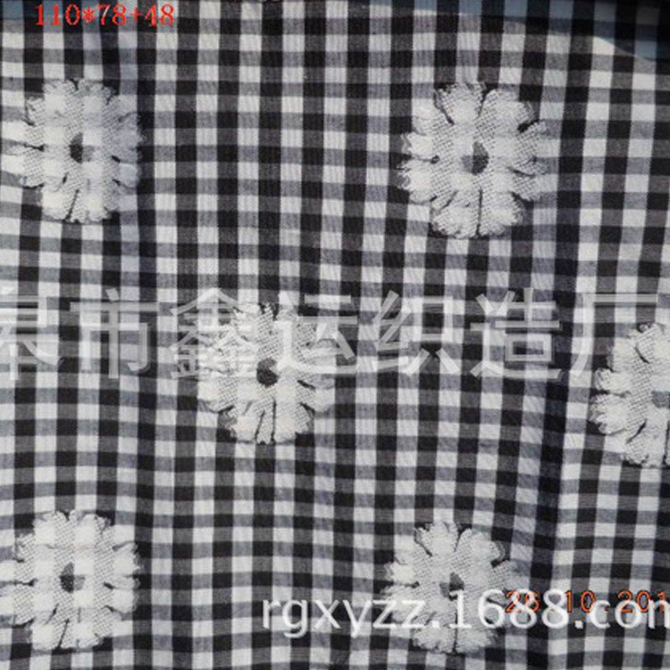 批发供应格子服装面料 做工精细提花印花布 全棉剪花布XY1330